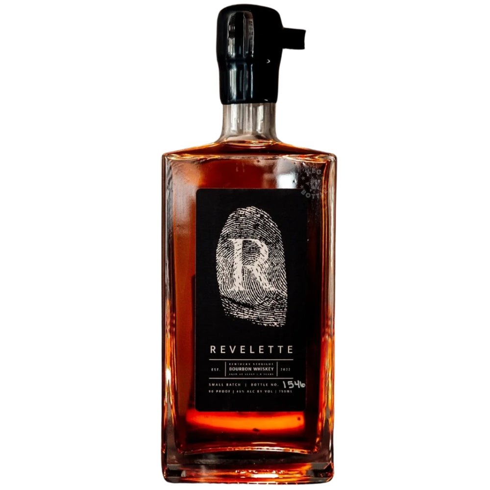 Revelette small batch bourbon whiskey 750 ml bottle label 90 proof