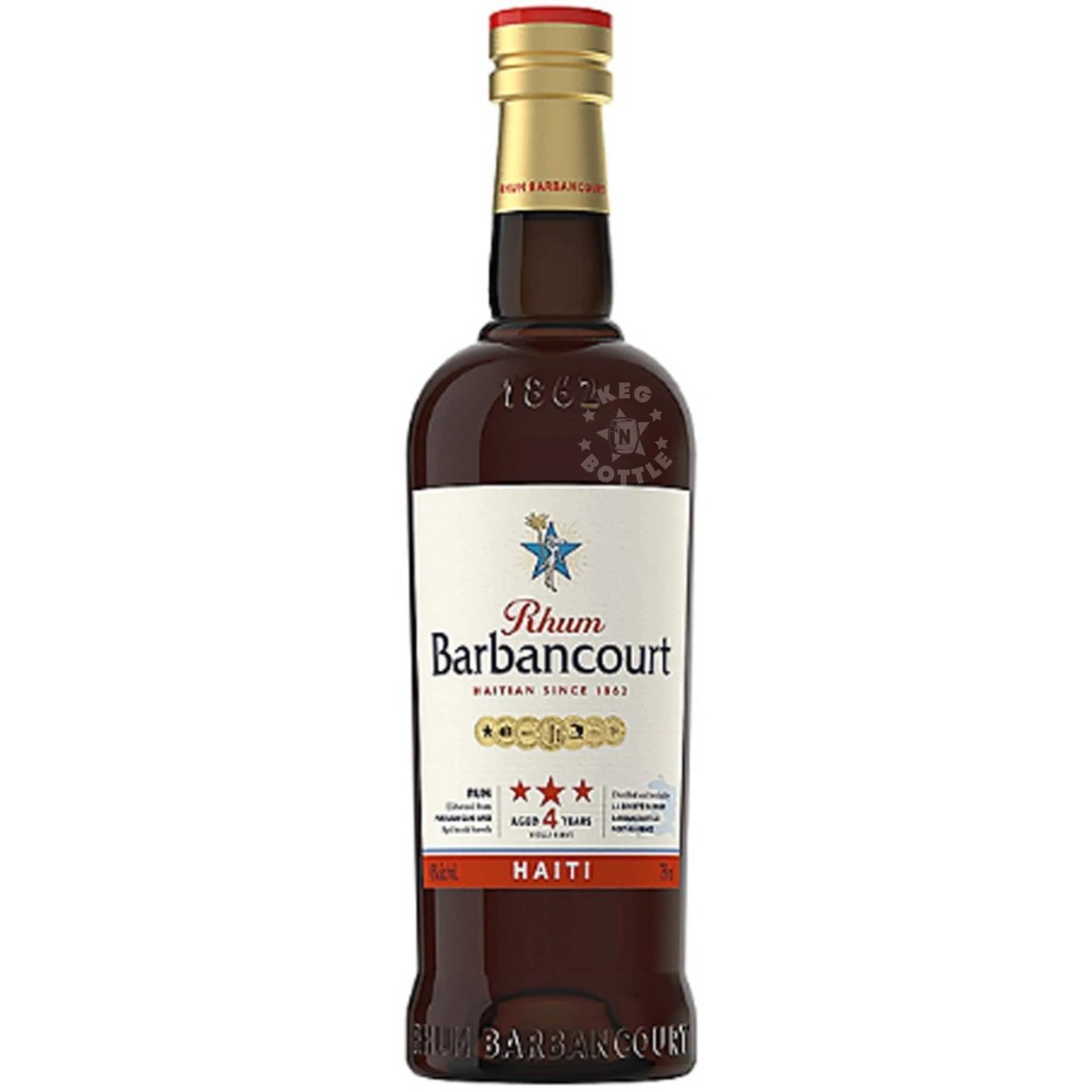 Rhum Barbancourt 4 Year 3 Star Haitian Rum 750 ml bottle