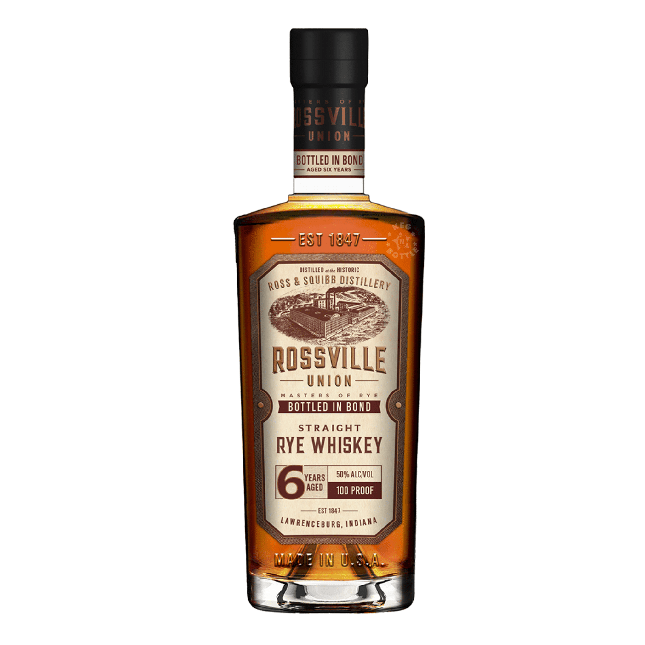 Rossville Union Bottled in Bond Straight Rye Whiskey (750 mL) - Keg N Bottle