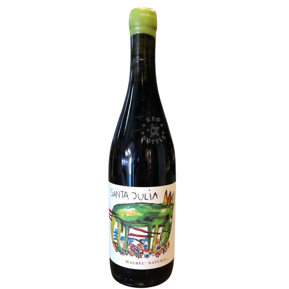 Santa Julia Natural Malbec wine bottle with colorful label 750 ml