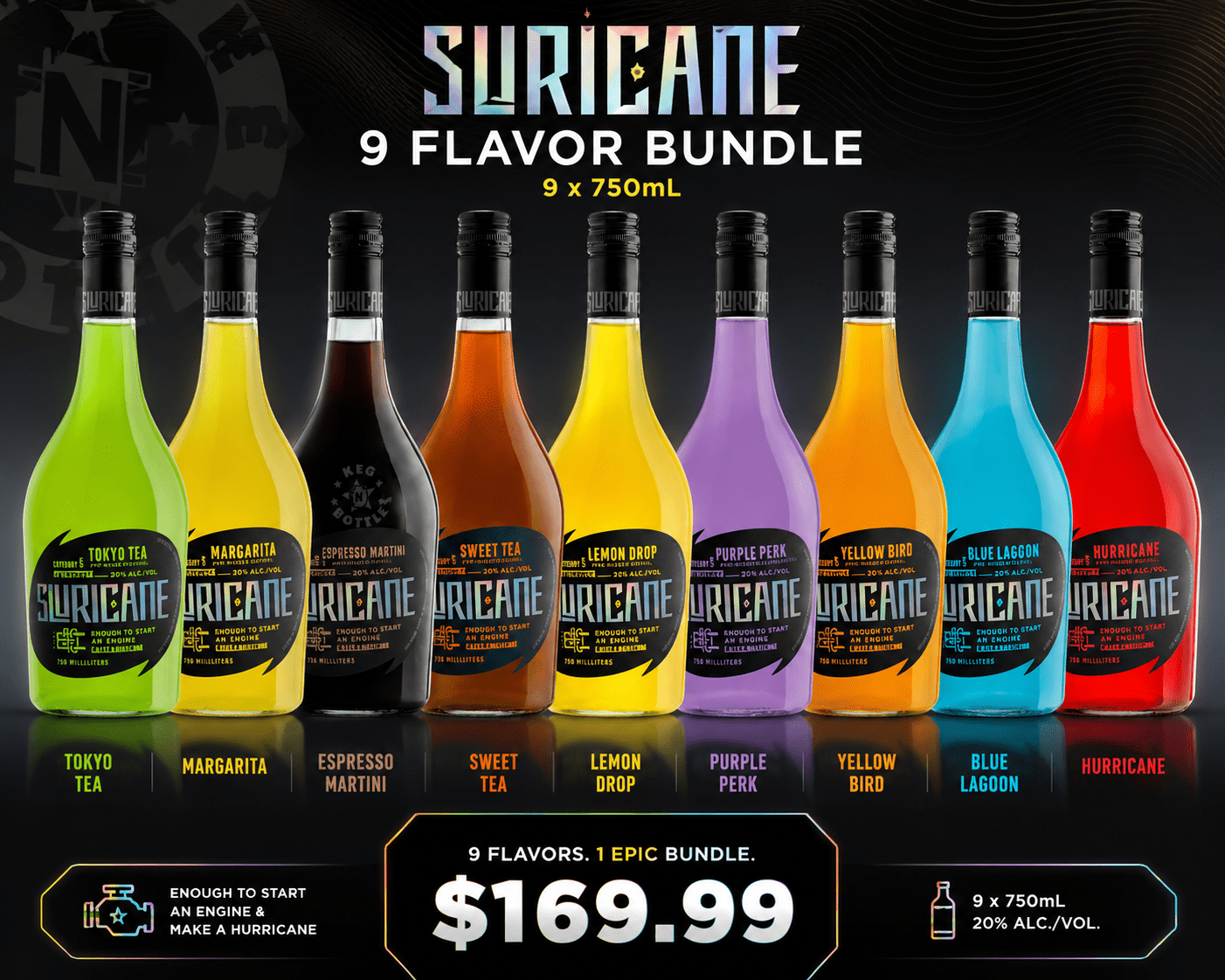 Sluricane Pre-Mixed Cocktail Variety Bundle (9 x 750mL) | Keg N Bottle