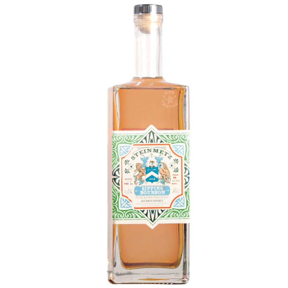 Steinmetz 89 Proof Sipping Bourbon Whiskey 750mL bottle with green and white label