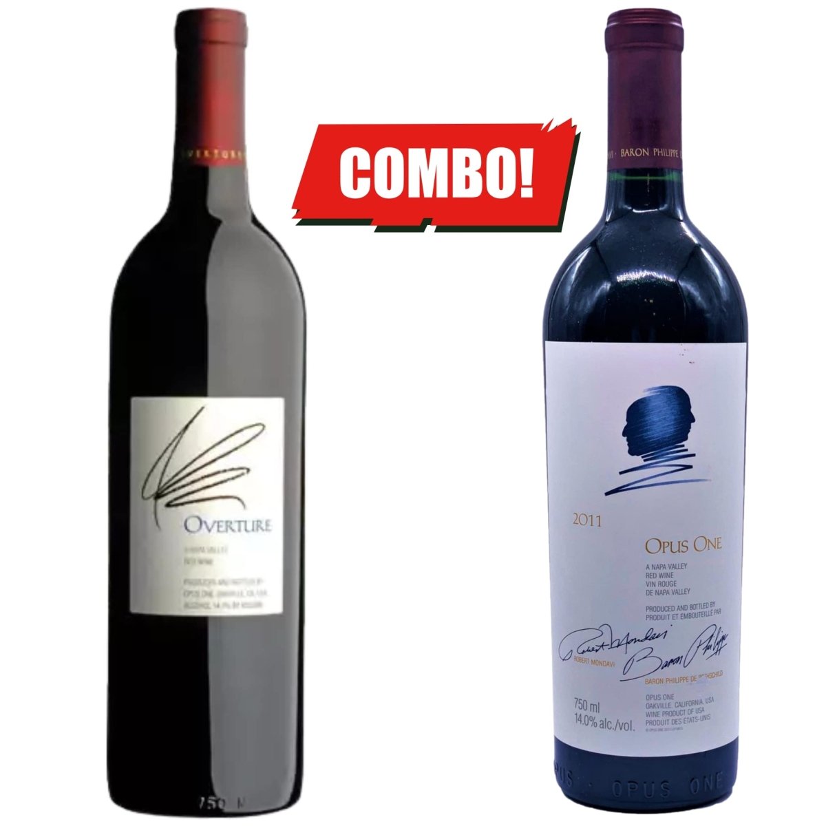 Opus One and Overture Napa Valley Red Wine Combo 750 ml bottles
