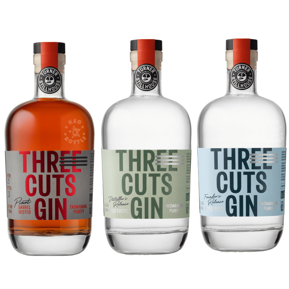 Three Cuts Gin Founders Release Combo Pack – 3 Bottle Set (700 ml each)