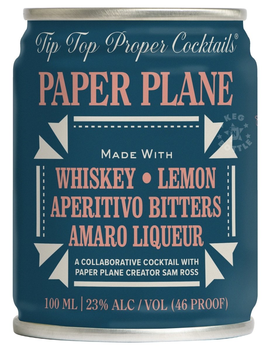 Tip Top Paper Plane 4-Pack cocktail with whiskey, lemon & bitters Back