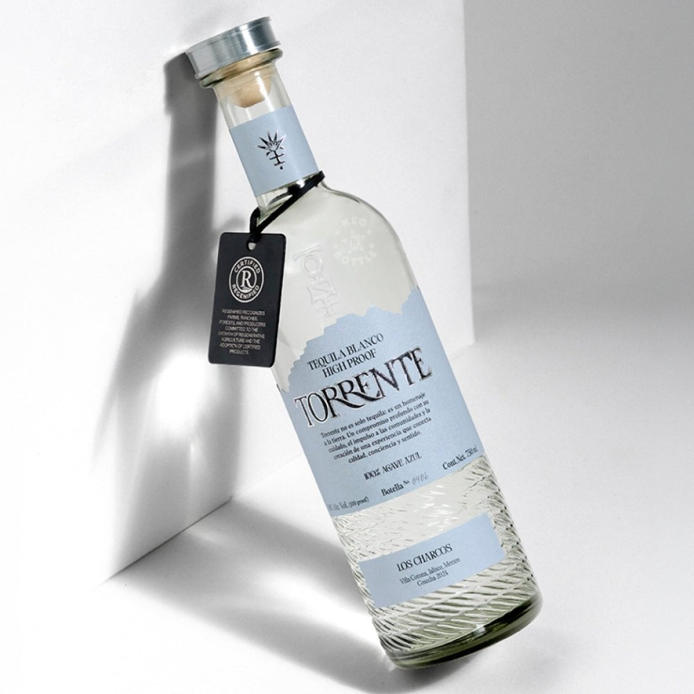 Torrente Tequila High Proof 50% regenerative tequila bottle 750mL 2