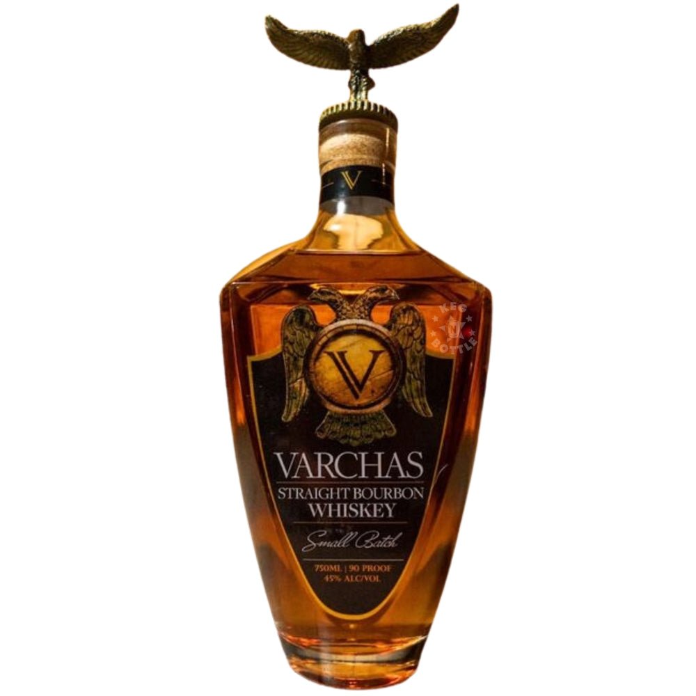 Varchas straight bourbon whiskey 750ml bottle with eagle topper