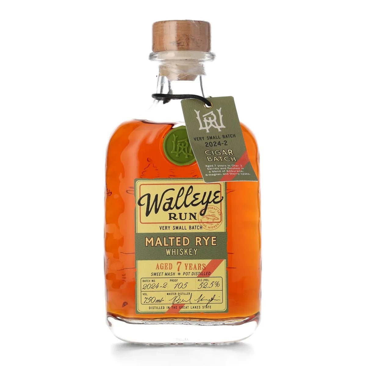 Walleye Run Cigar Run 7 Year 2026-02 Malted Rye Whiskey (750mL) | Keg N Bottle