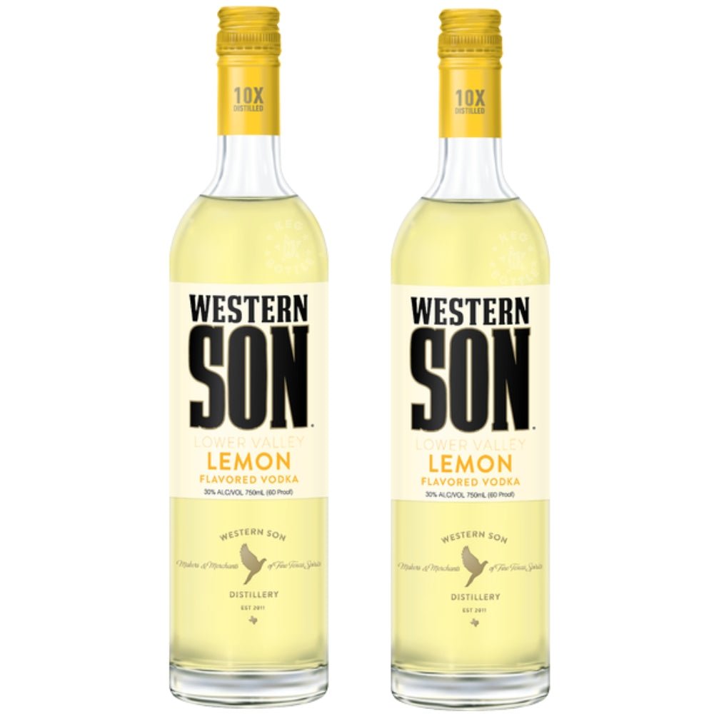 Western Son Lemon flavored vodka 2 pack bottles 750ml