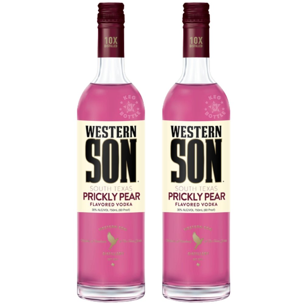 Western Son Prickly Pear flavored vodka pink bottle - Pack of 2 750ml