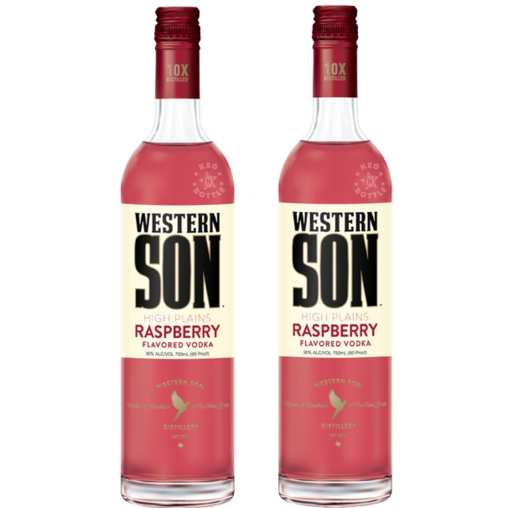 Western Son Raspberry flavored vodka 2 pack bottles 750ml