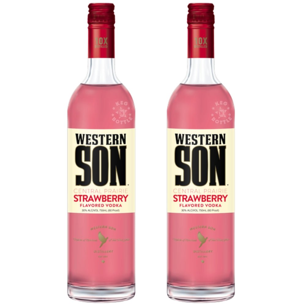 Western Son Strawberry flavored vodka 2 pack bottles 750ml