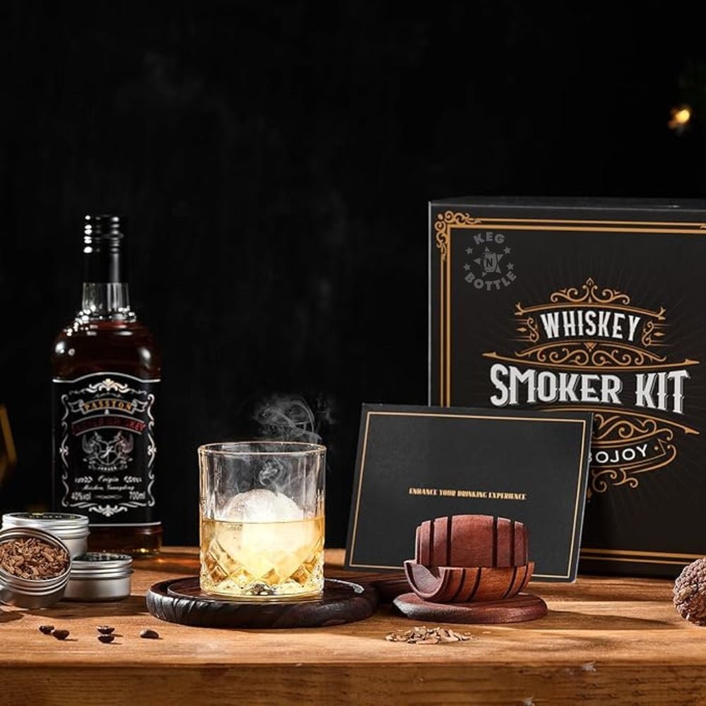 Whiskey Smoker Kit with Torch, 6 Wood Chip Flavors & Glass Accessories | Keg N Bottle