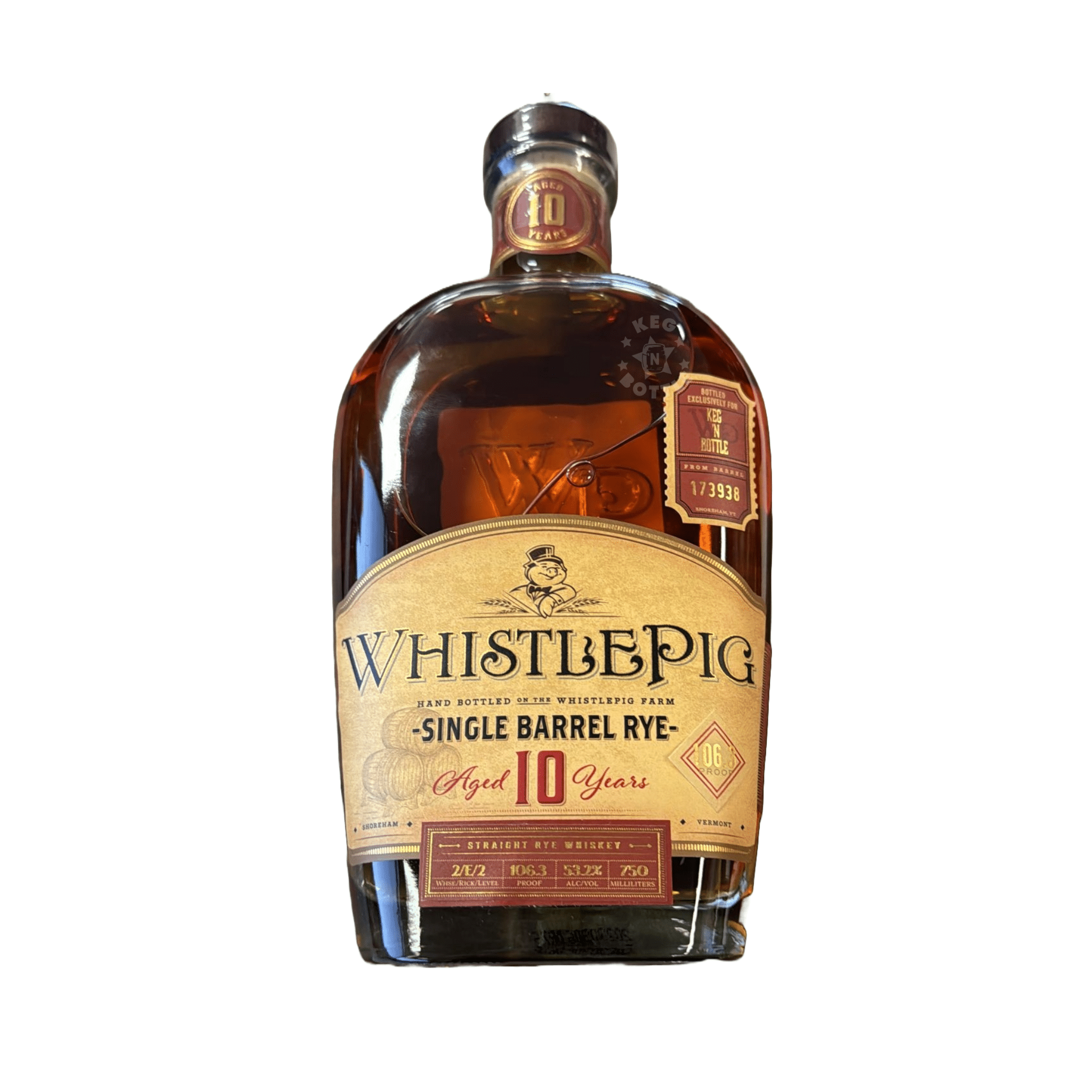 Whistlepig 10 Year Single Barrel Rye Keg N Bottle Pick (750 ml) - Keg N Bottle