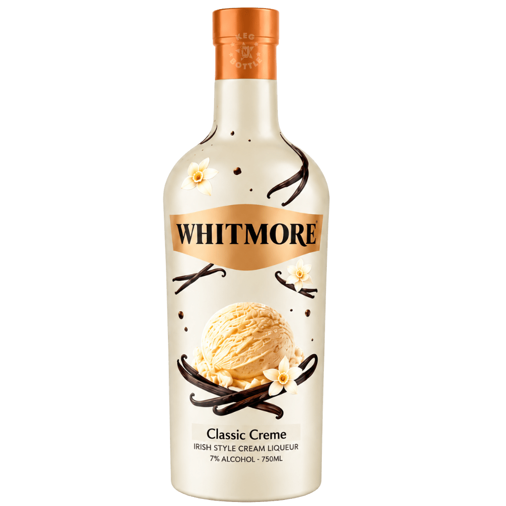 Whitmore Classic Creme Irish Style Cream Liqueur 750mL bottle with vanilla and cream