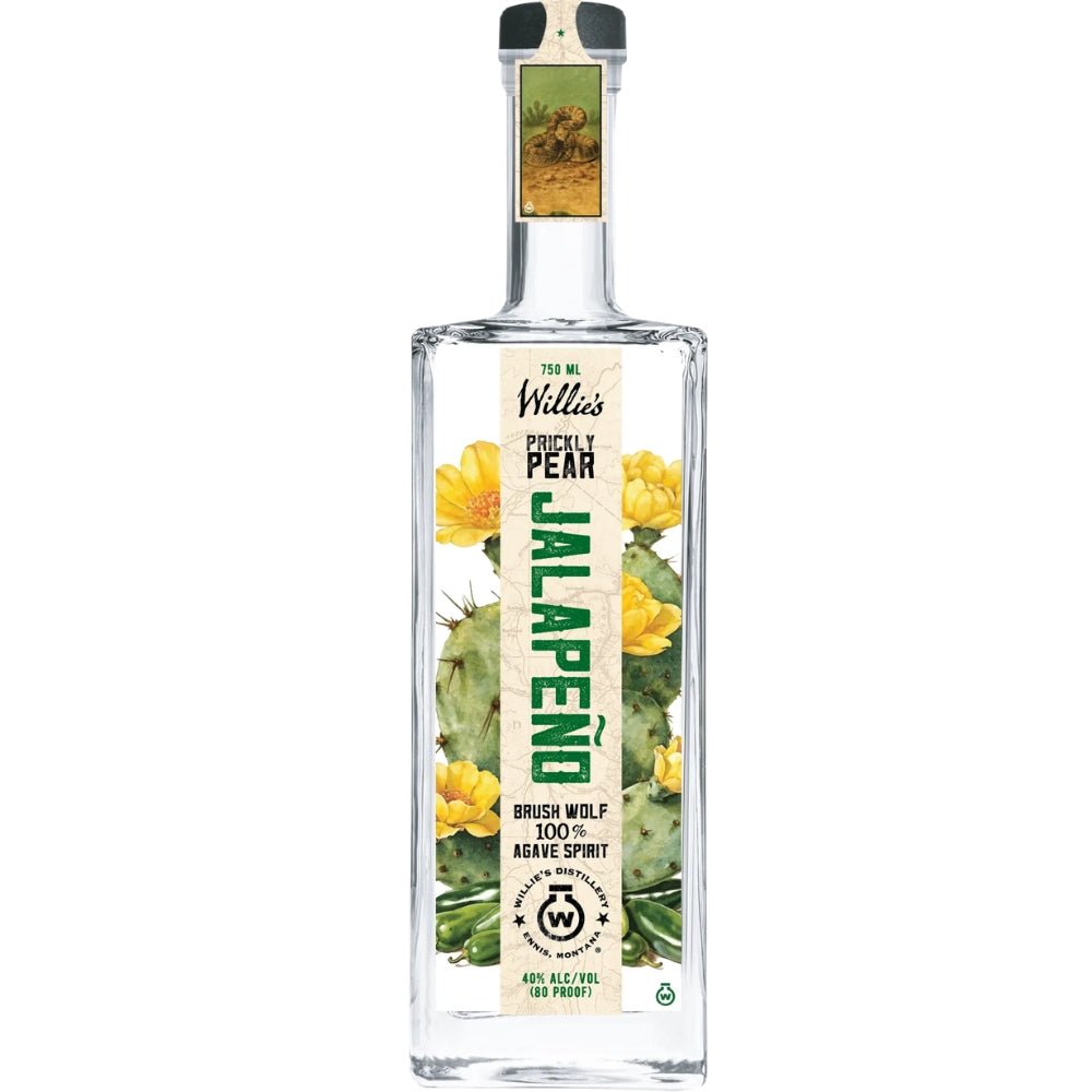 Willie’s Distillery Prickly Pear Jalapeño agave spirit bottle 750mL
