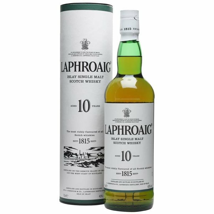 Laphroaig 10 Year Single Malt Scotch Whisky (750 ml) | Keg N Bottle