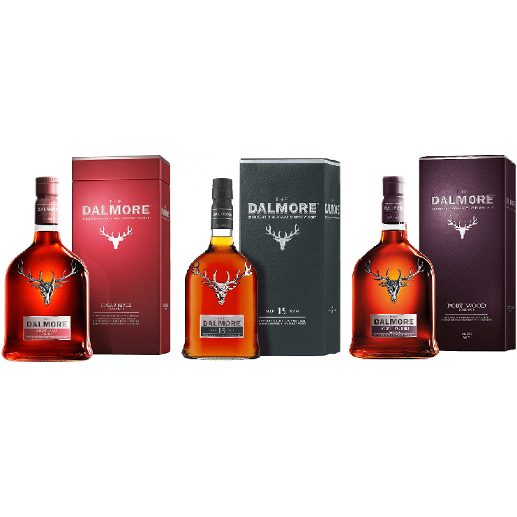 The Dalmore Distillery 3 Pack Combo Cigar Malt, Port Wood, 15 Year