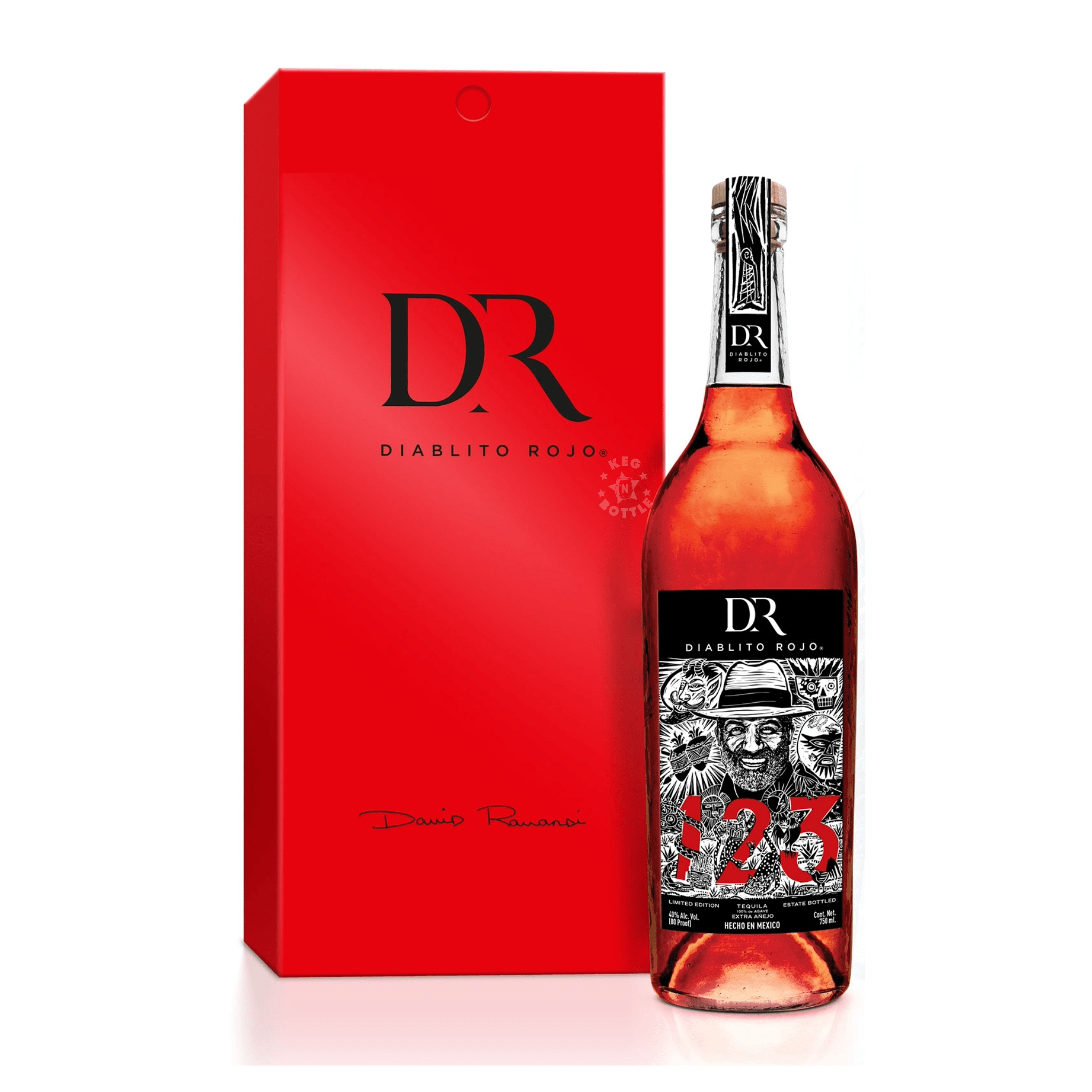 123 Organic Extra Anejo Rojo Diablito Tequila (750 ml) | Keg N Bottle