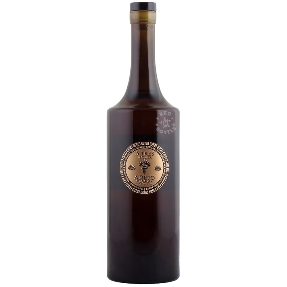3 Tres Tequila Anejo bottle 750ml oak aged tequila from Mexico