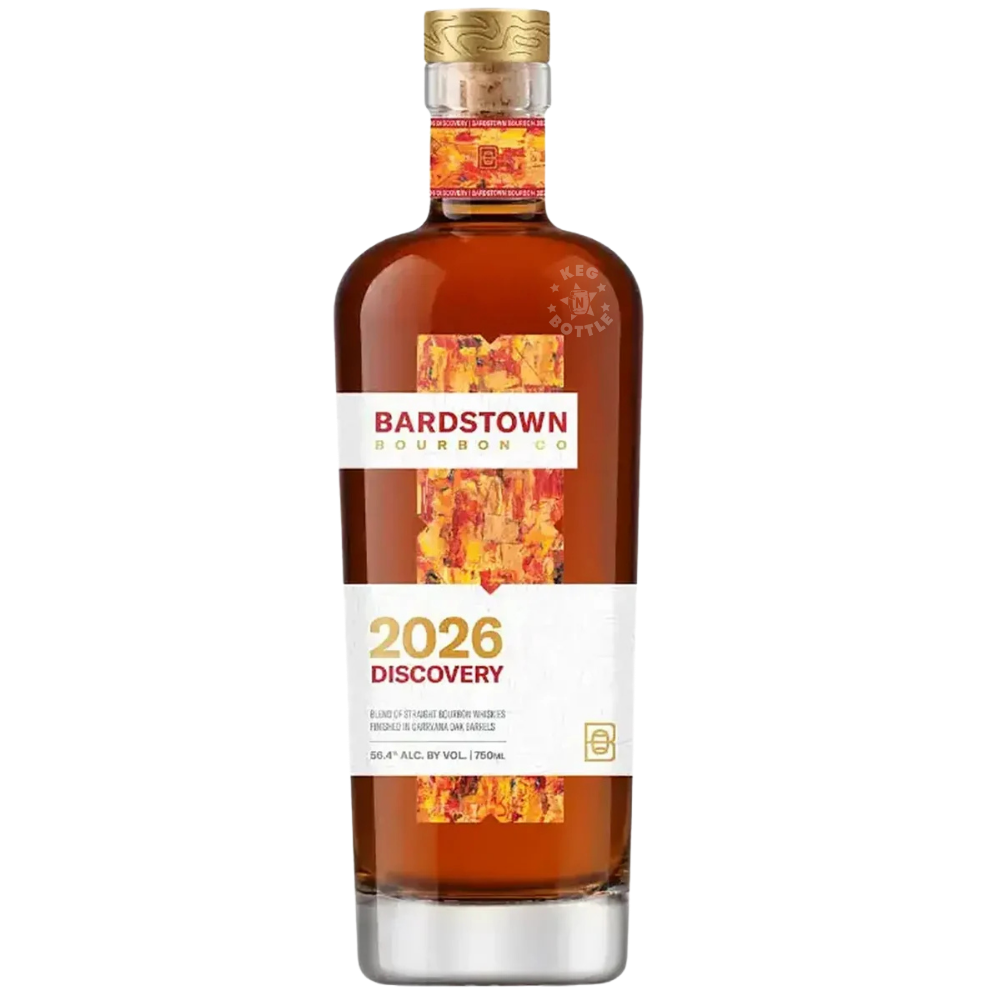 Bardstown Bourbon Company Discovery 2026 Whiskey 750mL bottle, a 112.8 proof blend of straight bourbon whiskeys.