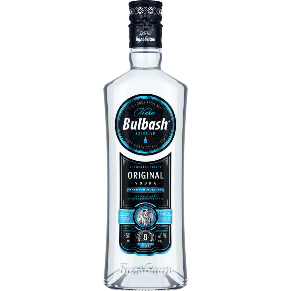 Bulbash Original Premium Vodka 700mL bottle imported from Belarus and bottled at 40% ABV.