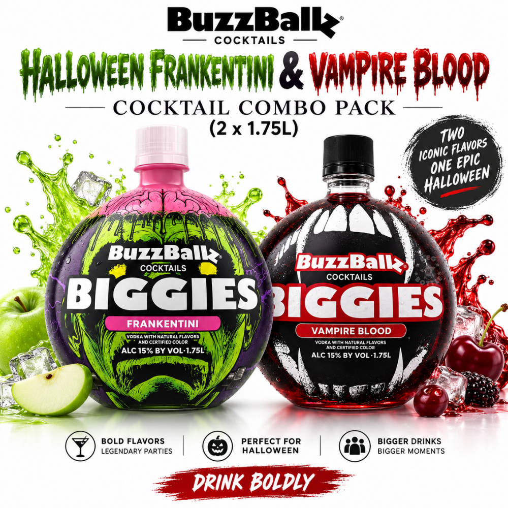 BuzzBallz Halloween Frankentini & Vampire Blood Cocktail Combo Pack (2 x 1.75L)