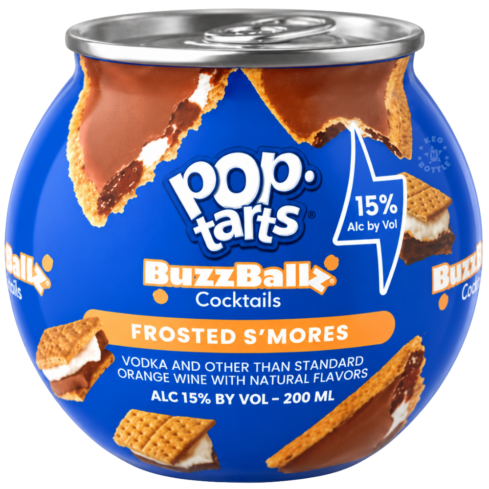 BuzzBallz Pop-Tarts Frosted S’Mores Cocktails 6-Pack with six 200mL ready-to-drink cocktails at 15% ABV. 2