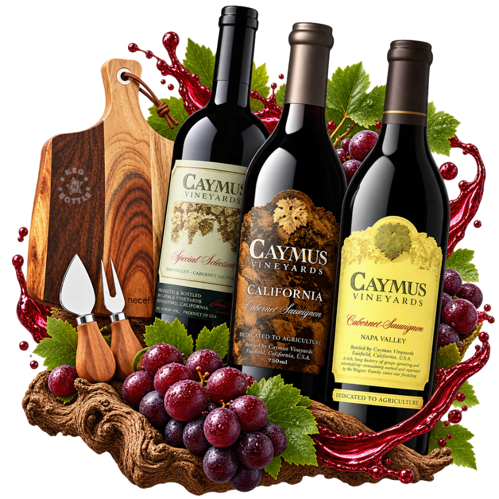 Caymus Wine & Charcuterie Gift Set (3 Bottles + 3-Piece Board Set)
