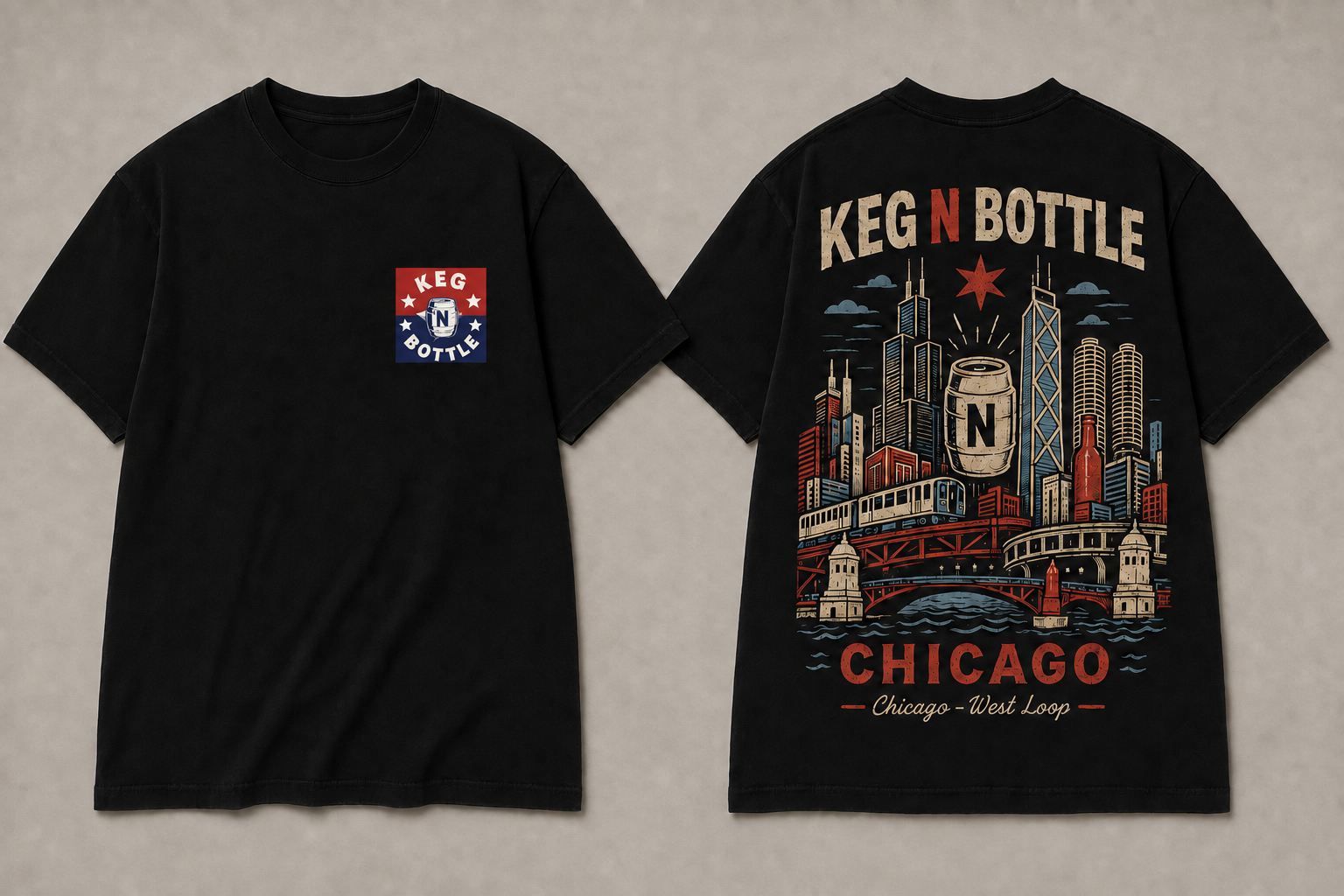 Keg N Bottle City Connect T Shirt - Chicago Edition