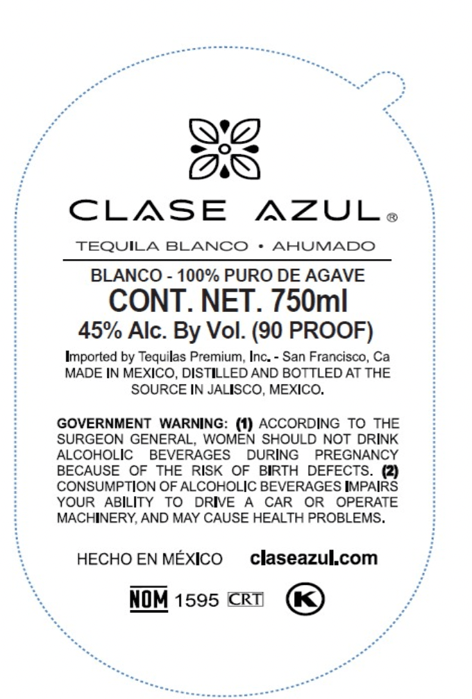Clase Azul Ahumado Blanco Tequila bottle 750 ml
