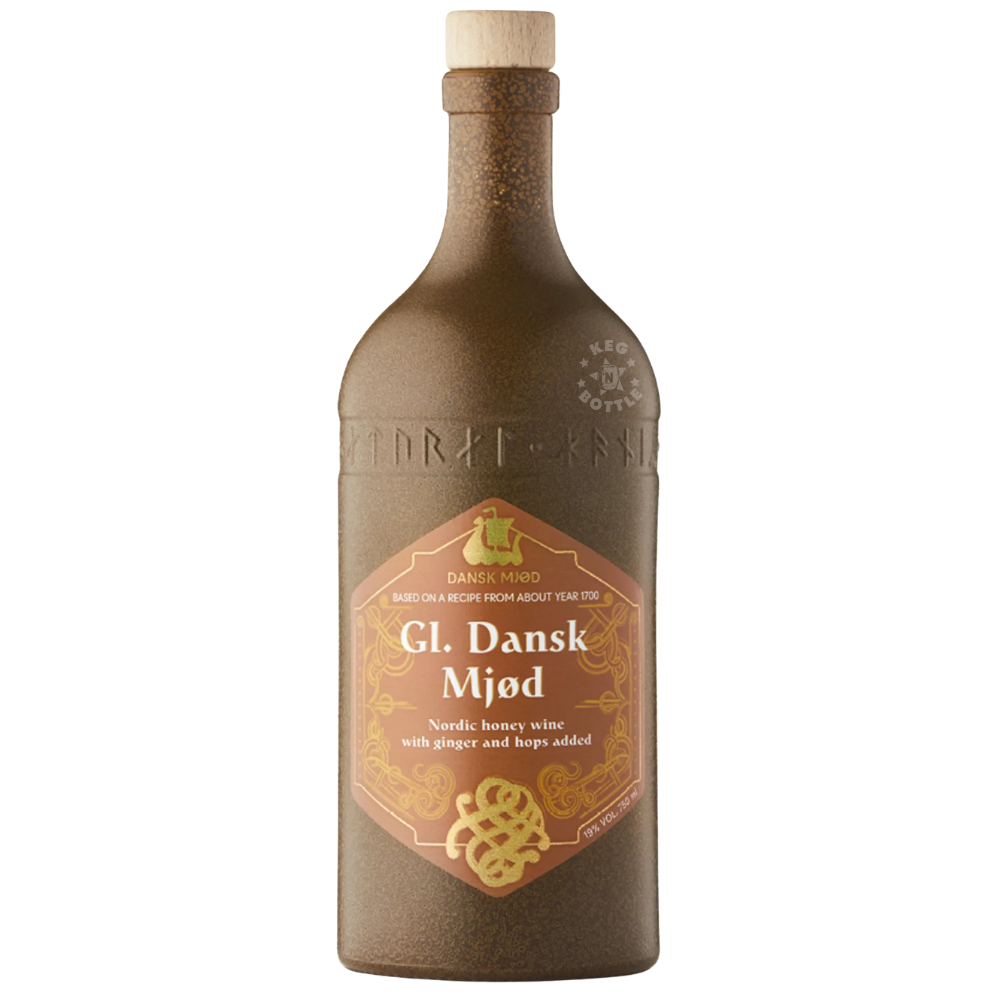 Dansk Mjød Gl. Dansk Mjød Nordic Honey Wine 750mL crafted with ginger and hops.