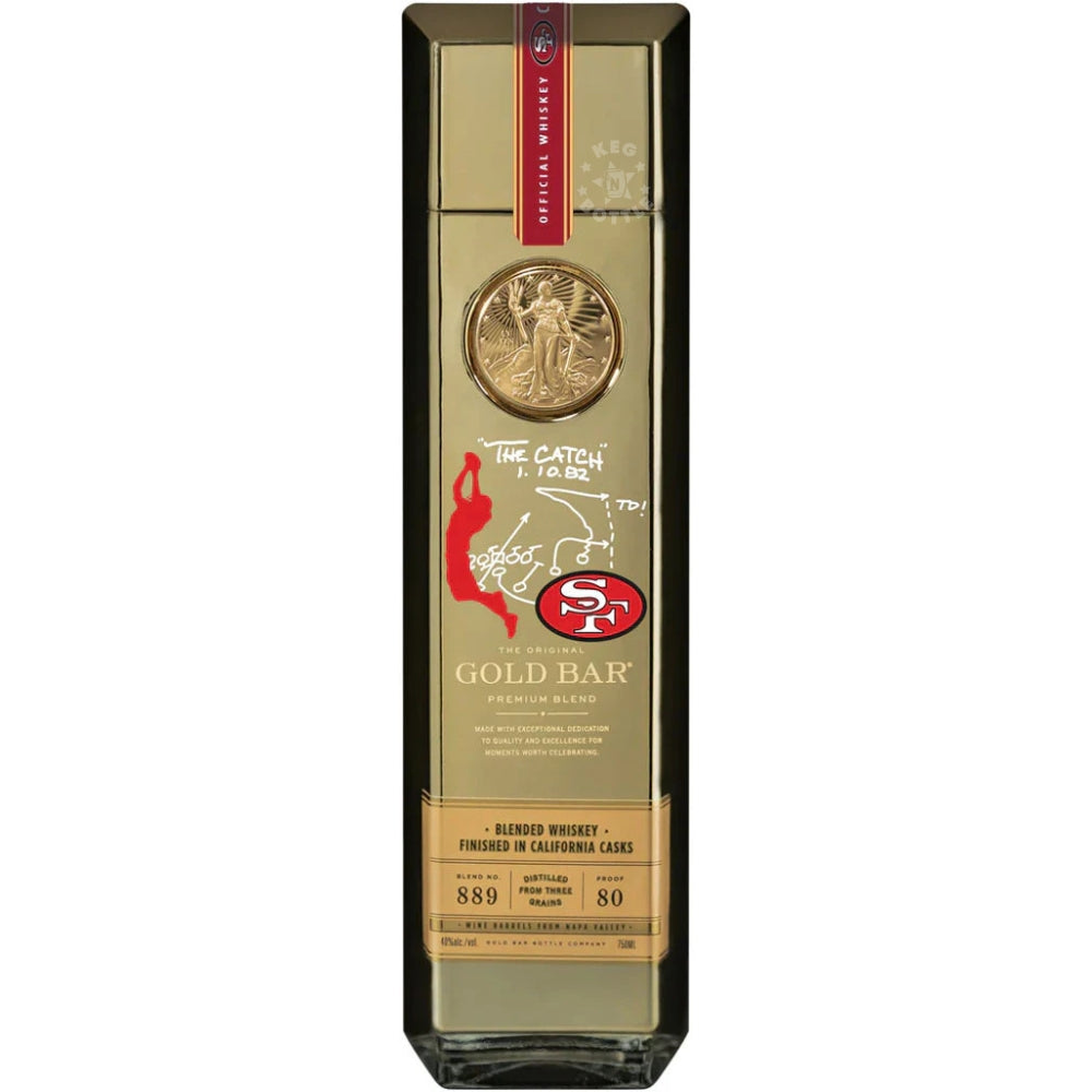 Gold Bar Blend 49ers Commemorative The Catch bourbon whiskey gold bar bottle 750ml limited edition