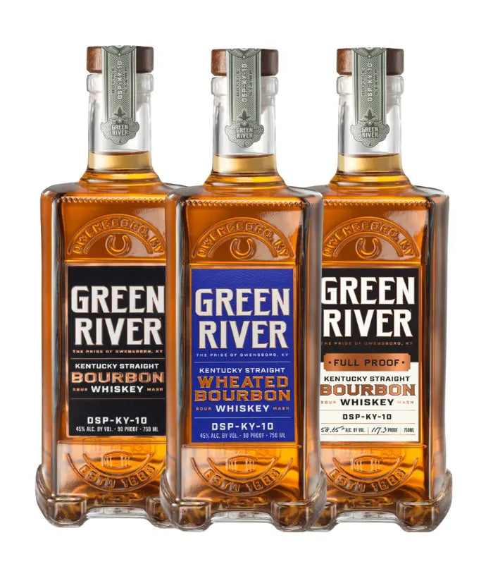 Green River Bourbon,Wheated, Full Proof Whiskey Combo Pack (3x750mL)