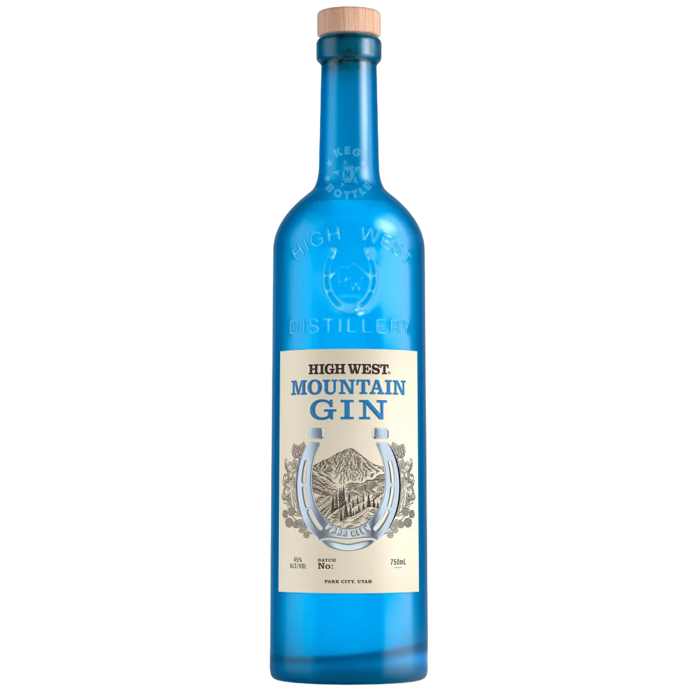 High West Mountain Gin Blend of Botanicals Dry Gin 750mL Blue Bottle from High West Distillery Utah