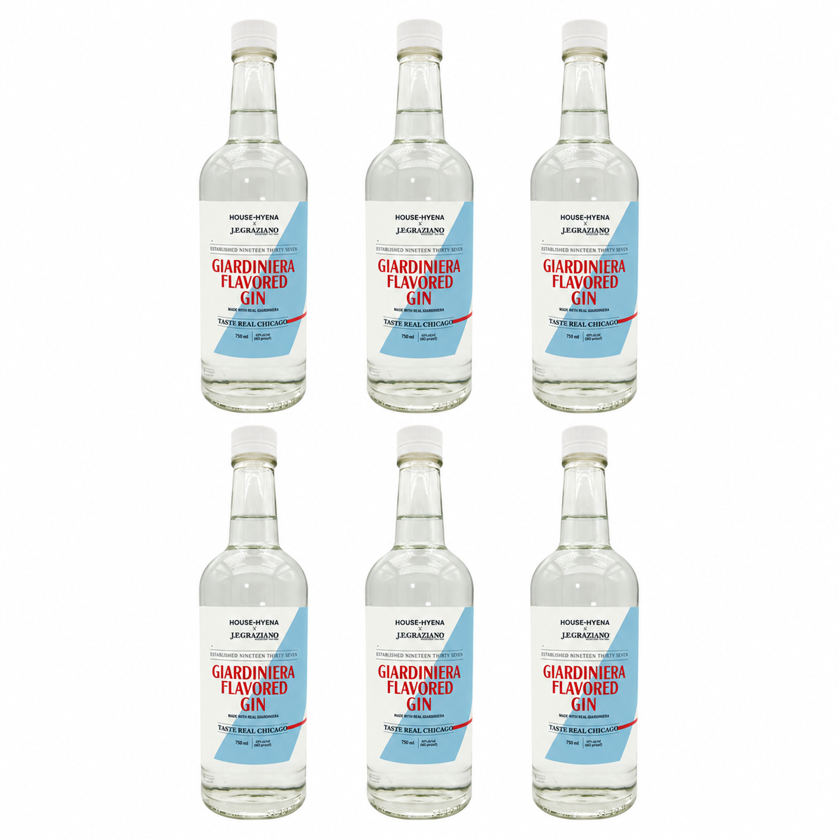 House of Hyena x J.P. Graziano Giardiniera Flavored Gin (750mL) 6 Pack