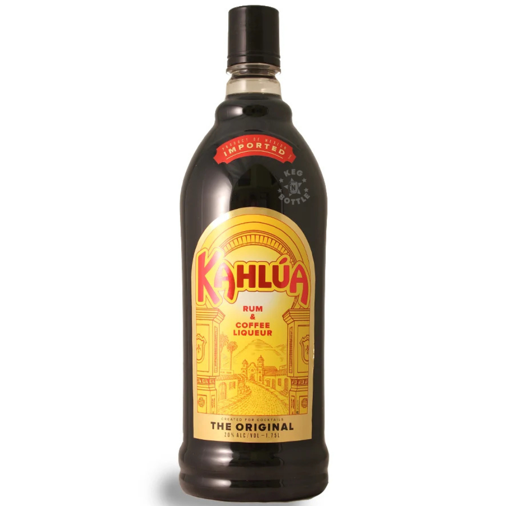 Kahlúa The Original Coffee Liqueur 1.75L bottle made with premium Arabica coffee, sugarcane rum, and vanilla, imported from Mexico.