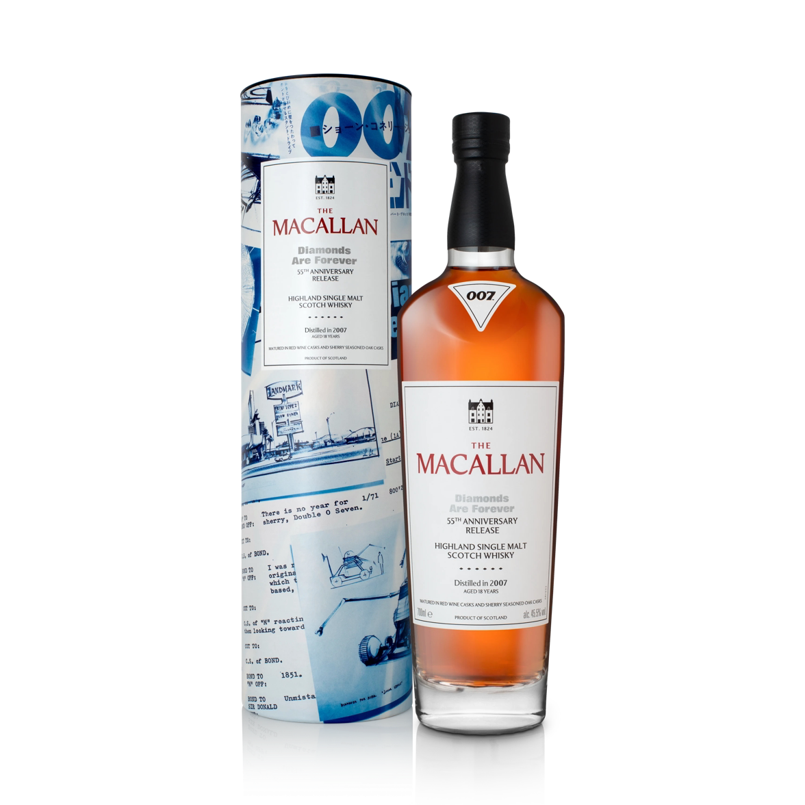 The Macallan 007 Diamonds Are Forever 55th Anniversary Release Single Malt Scotch Whiskey (750mL)