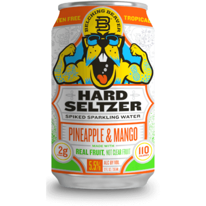 Belching Beaver Hard Seltzer Pineapple & Mango (12 oz)