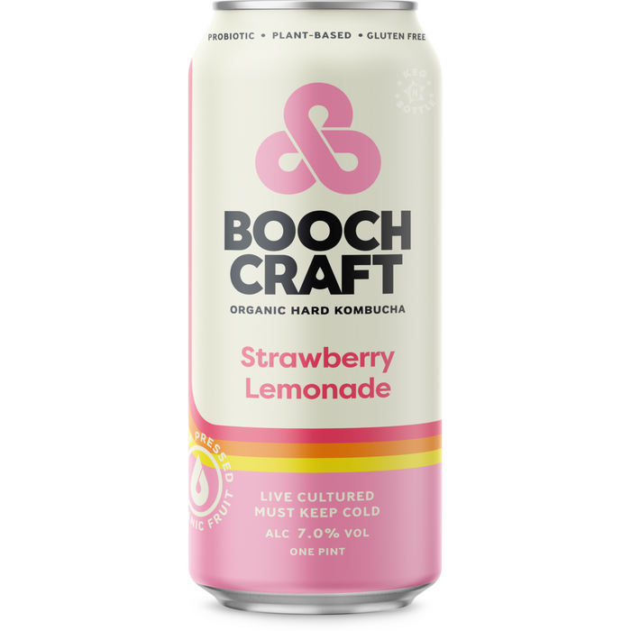 Boochcraft Strawberry Lemonade Organic Hard Kombucha (16 oz)