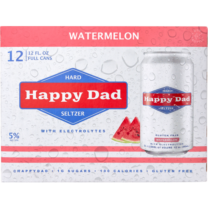Happy Dad Hard Watermelon Hard Seltzer (12 Pack)