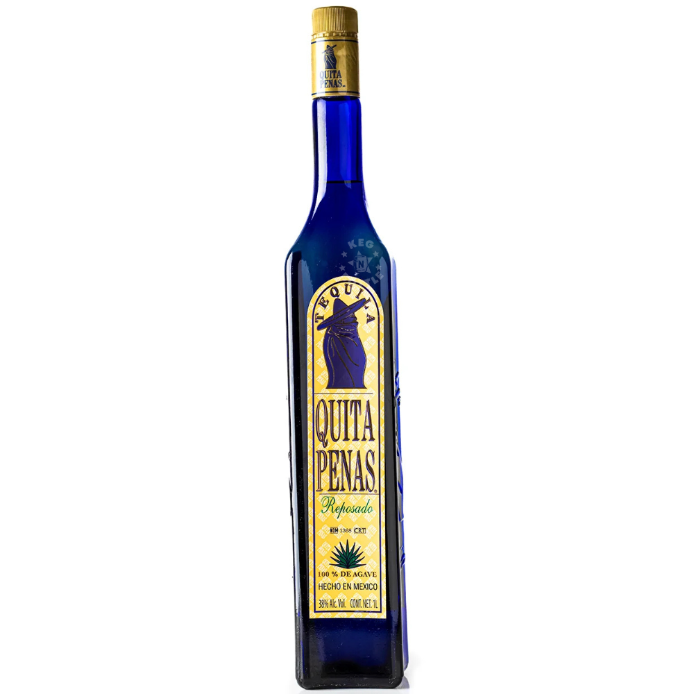 Quita Penas Tequila Reposado 1L bottle featuring traditional Quita Penas label and presentation | Keg N Bottle.