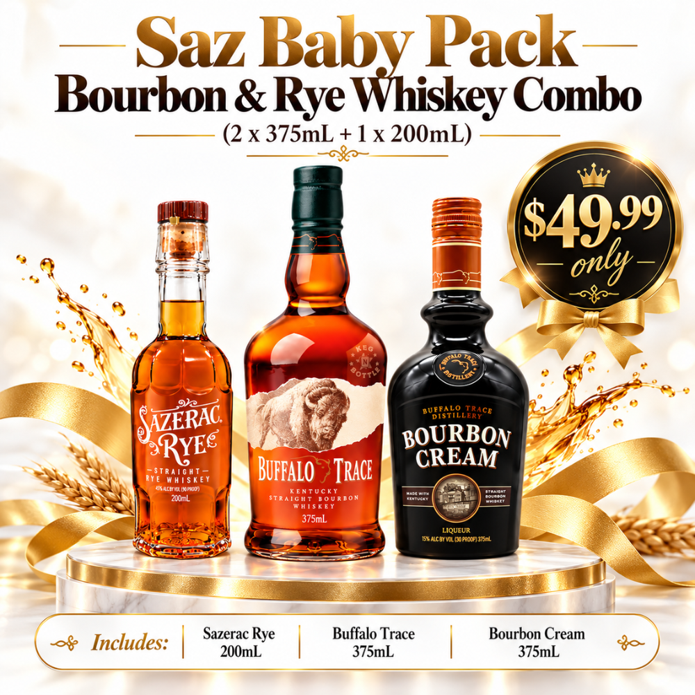 Saz Baby Pack Bourbon & Rye Whiskey Combo (2 x 375mL + 1 x 200mL) 2
