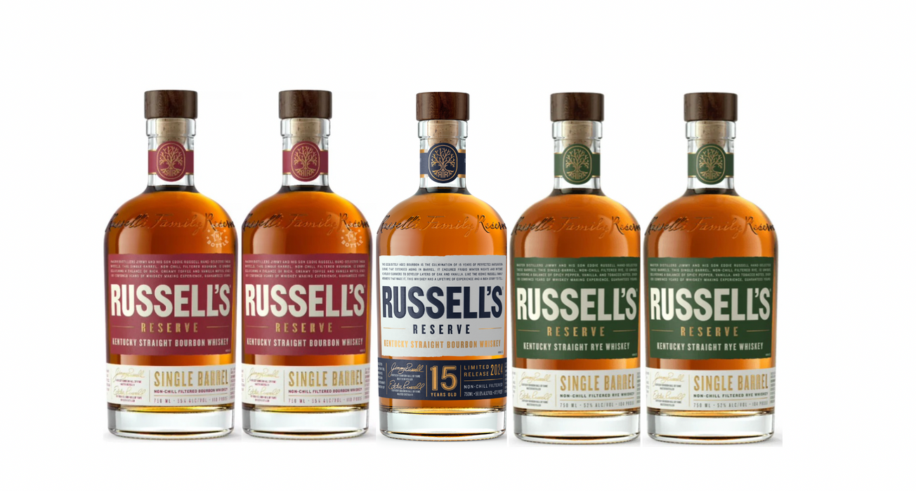 Russell's Reserve 15 Year Bourbon Whiskey Combo Pack (5x750mL)