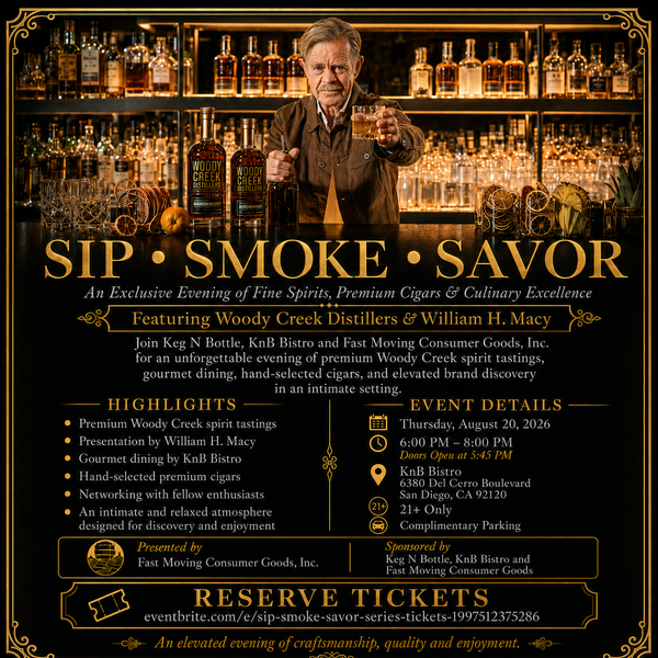 Sip • Smoke • Savor Dinner Experience with Woody Creek Distillers & William H. Macy | Aug 20, 6–8PM