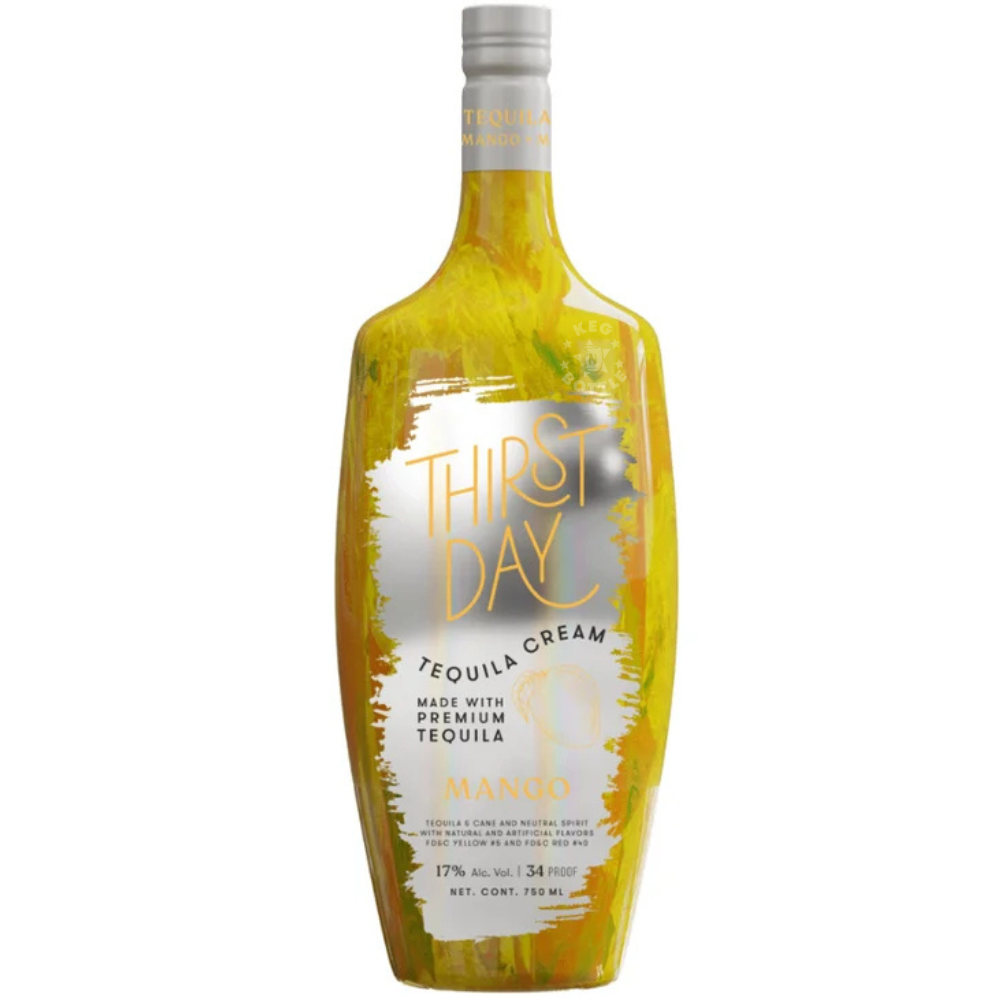 Thirst Day Mango Tequila Cream 750mL bottle crafted with premium Tequila Blanco, rich dairy cream, and real tropical mango flavor.