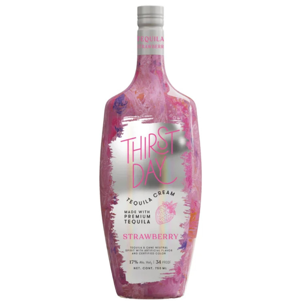 Thirst Day Strawberry Tequila Cream 750mL bottle crafted with premium Tequila Blanco, fresh dairy cream, and natural strawberry flavor.