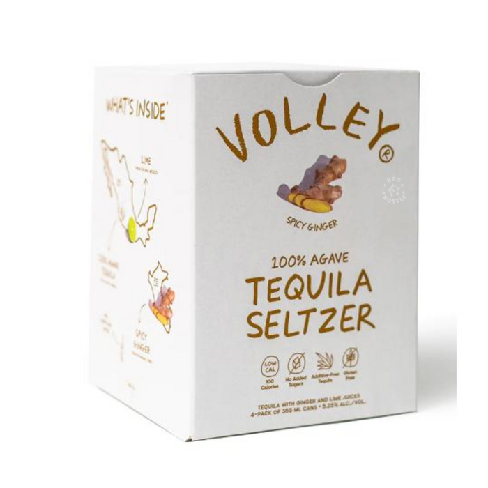 Volley Spicy Ginger Tequila Seltzer (4 Pack)