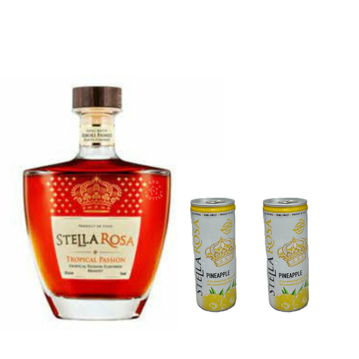 Stella Rosa Tropical Passion Brandy & 2 Pineapple Cans Combo Pack