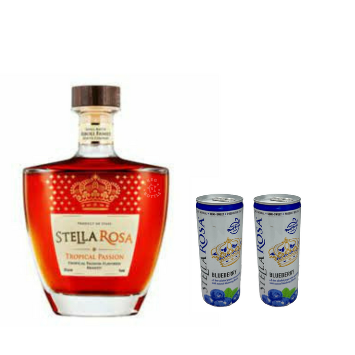 Stella Rosa Tropical Passion Brandy & 2 Blueberry Cans Combo Pack